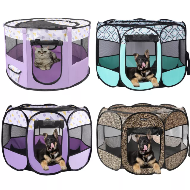 Portable Pet Playpen Foldable Exercise Play Pen Tent Kennel Crate For Puppy Dog