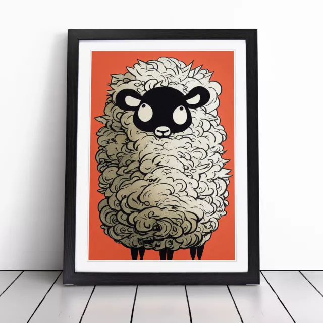 Cartoon Sheep Wall Art Print Framed Canvas Picture Poster Decor Living Room