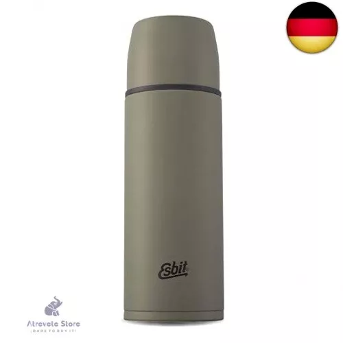 Esbit Edelstahl Isolierflasche Classic 1000 ml in Olivgrün - für warme und k