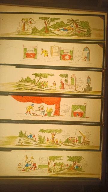 Lot De 6 Plaques En Verre Pour Lanterne Magique – Le Petit Chaperon Rouge (ancien)