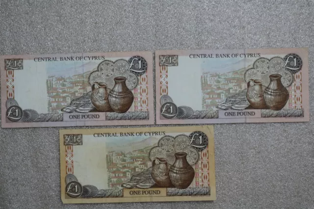 Cyprus - 3 Old Banknotes B27 #897