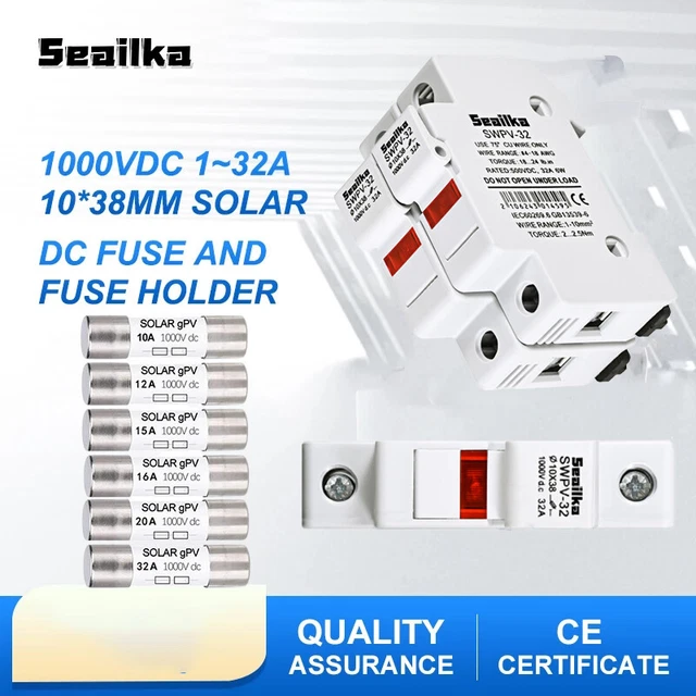 Pv-Sicherungshalter Dc Zylindrische Sicherungseinsätze Mit Led Tüv 10A-32A 10X38