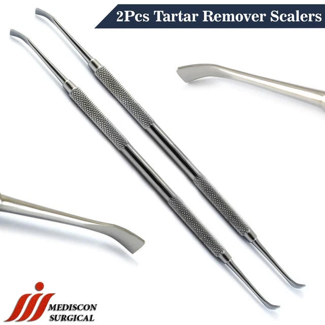 2Pcs Dental Tartar Remover Scalers Teeth Scraper Calculus Plaque Removal Tools