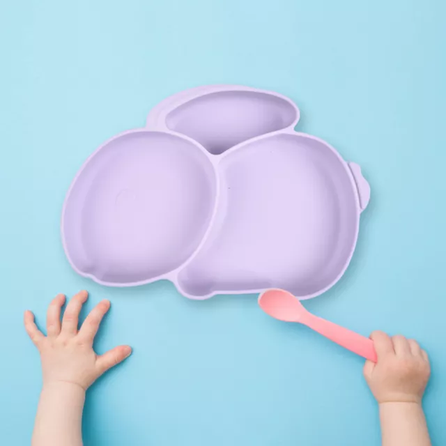 fr Cartoon Children Dishes Silicone Baby Feeding Dishes Non-toxic Sucker Tablewa 2