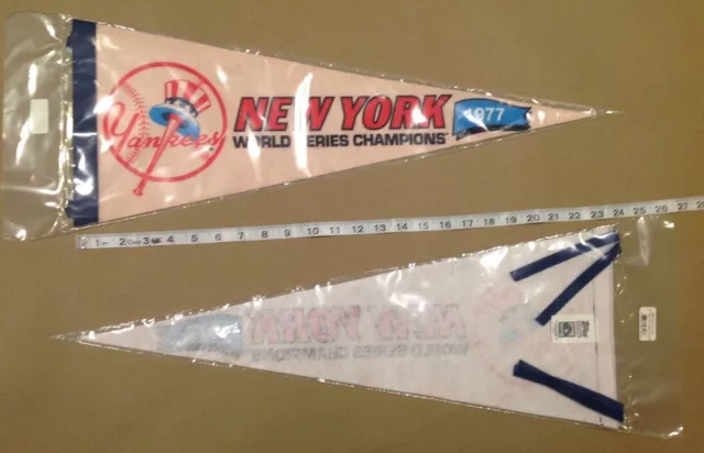 New Yankees 1977 World Series Champions Felt Pennant 23''x8.5'' Limited Edition