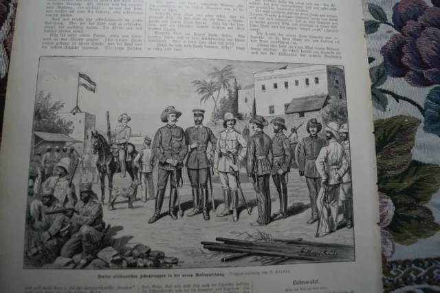 1897 Zeitungsdruck 26 /  Afrika Kolonien Schutztruppen