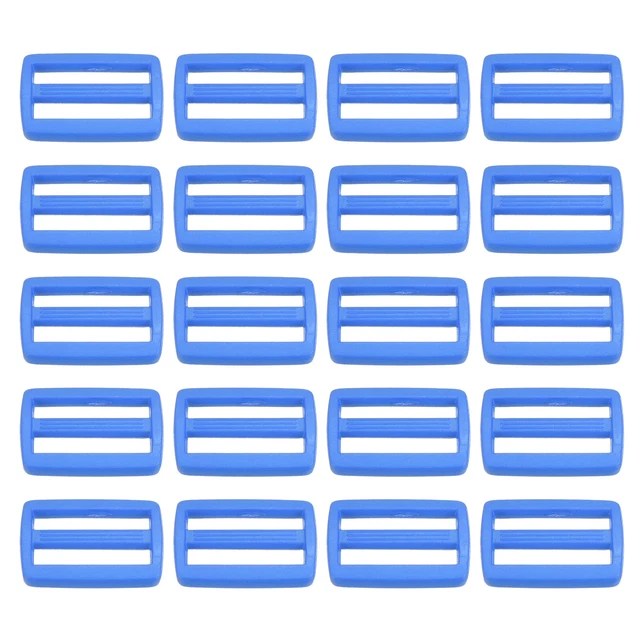 Paquete de 5/8" 100 hebillas deslizantes Tri-Glide correa cierre de correa azul