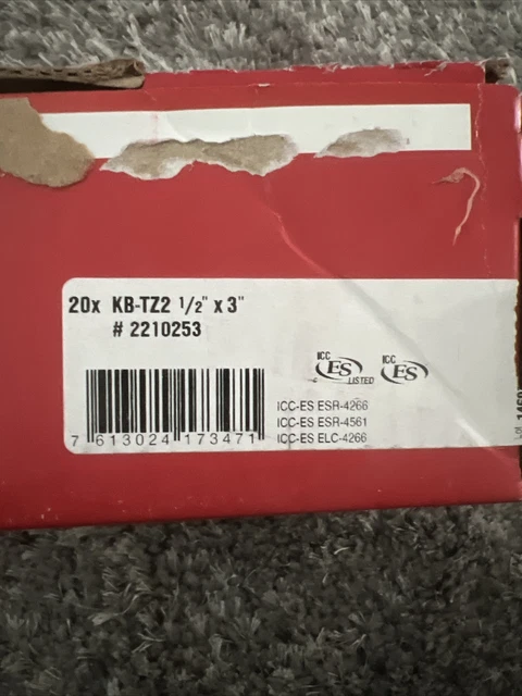 Hilti KB-TZ2 1/2-3” Qty 11