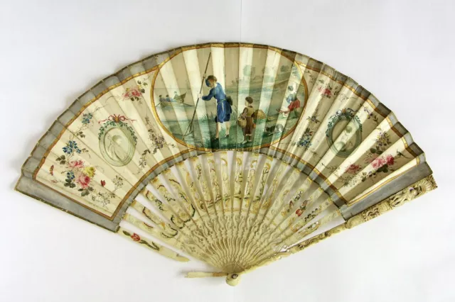 Ancien éventail Old Fan XVIII siècle vers 1760 – 1770