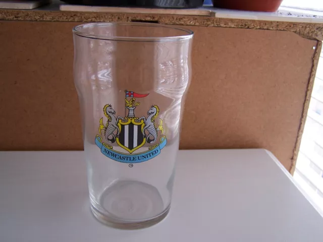 Vintage 1989 official Newcastle United FC Merchandise Pint Beer Glass unused