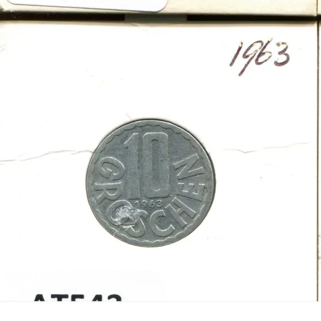 10 GROSCHEN 1963 AUSTRIA Coin #AT543U