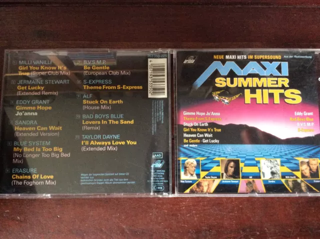 Maxi Summer Hits [CD Album] Milli Vanilli ALF B.V.S.M.P. Sandra Bad Boys Blue
