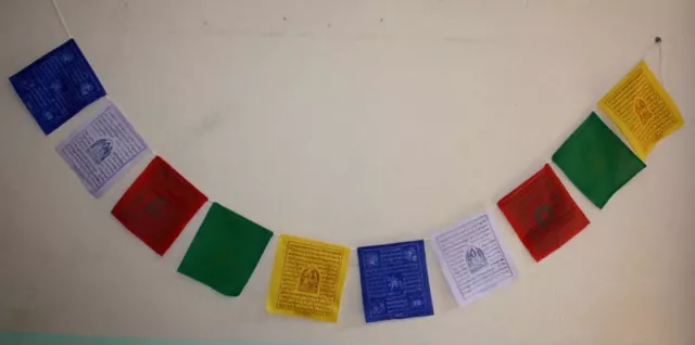 Lote De 10 Paquetes Budista Viento Bandera Tibetano Colgante Pared Oración