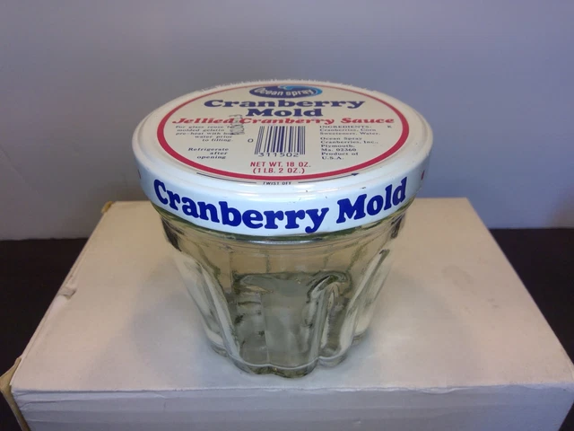 Vintage Ocean Spray Jellied Cranberry Sauce Glass Mold With Lid 18oz Vintage Ocean Spray Jellied Cranberry Sauce Glass Mold With Lid 18oz