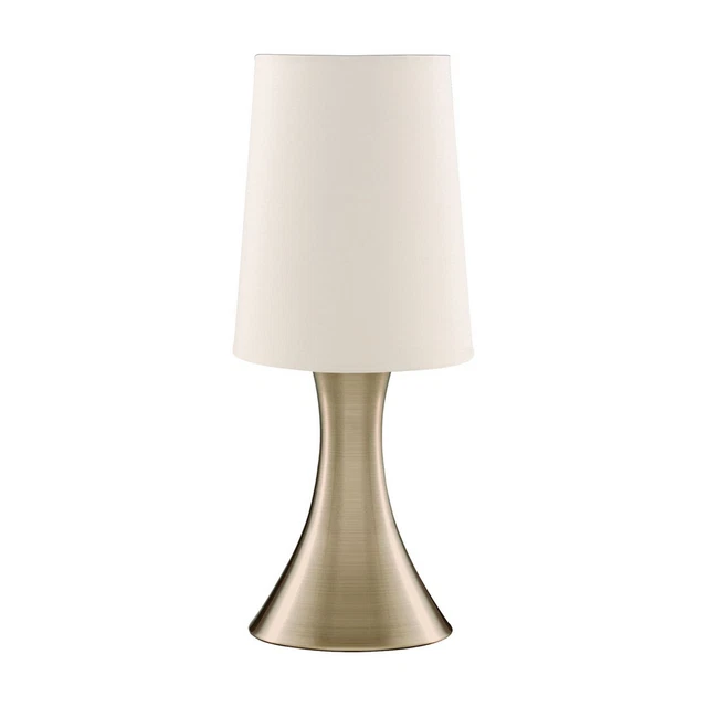 Antik Messing Oberfläche Basis Stoffschirm Touch Wohnzimmer Schreibtisch Tischlampe Licht