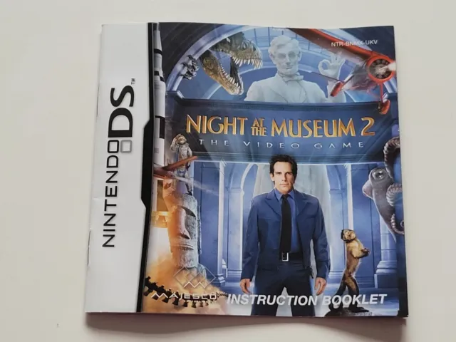 Nintendo ds Night At The Museum 2 booklet instructions manual ( ONLY )