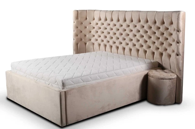 Lit Table de Chevet 3tlg Chambre à Coucher Set Luxe Complet Meuble Neuf