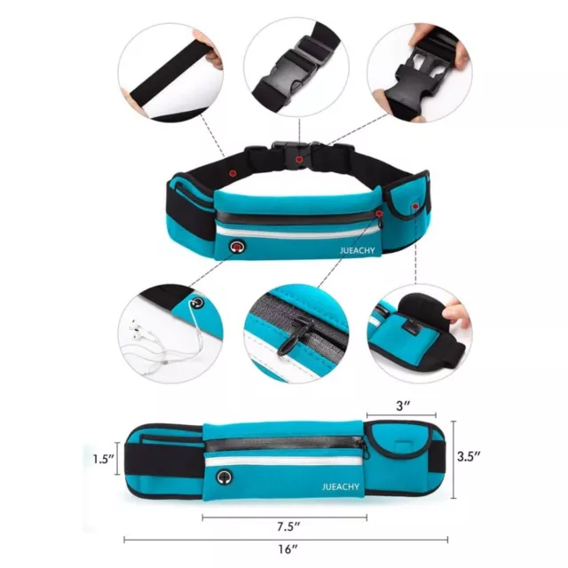 Bum Waist Bag Handy Belt Hiking Fanny Pack Zip Sport Pouch Large Unisex 3