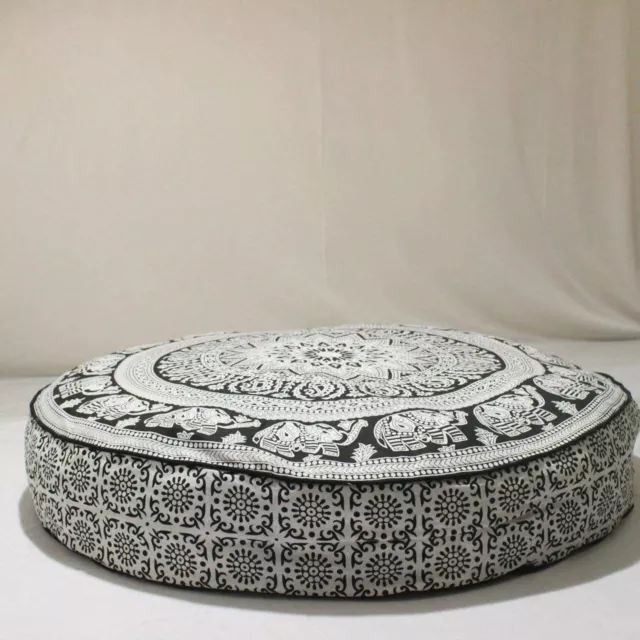 32" Mandala Round Floor Pillow Meditation Seating Ottoman Throw Housse de... 2