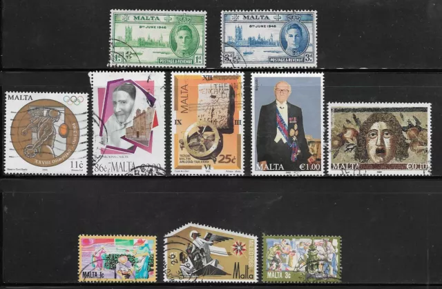 B3/1] MALTA Collection Builder/Bank Lot 10 different selected stamps