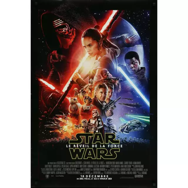 STAR WARS - LE REVEIL DE LA FORCE 7 VII Affiche de film FR - 69x102 cm. - 2015 -