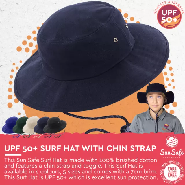 Sun Safe Beach Surf Hat Unisex UV Protection UPF 50+ Wide Brim Bucket Hat AH707