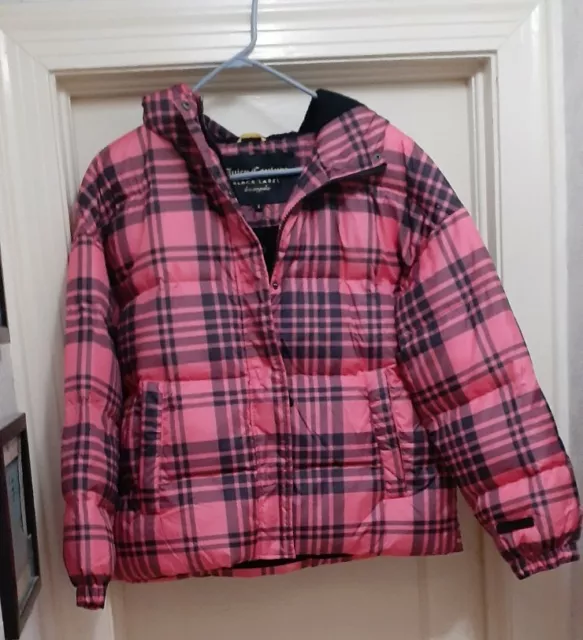 JUICY COUTURE Black Label Coat PLAID Color PINK W/ Zipper Size: SMALL or XS NWT