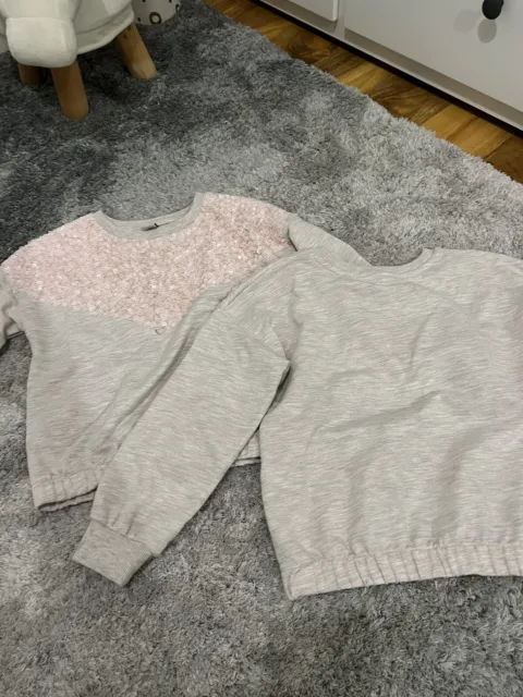 Pacchetto maglione festa di Natale TU gemelle paillettes x 2 rosa beige 8 anni 3