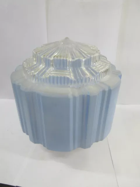 Art Deco Blue Glass  & Clear Glass Diffuser Ceiling Light