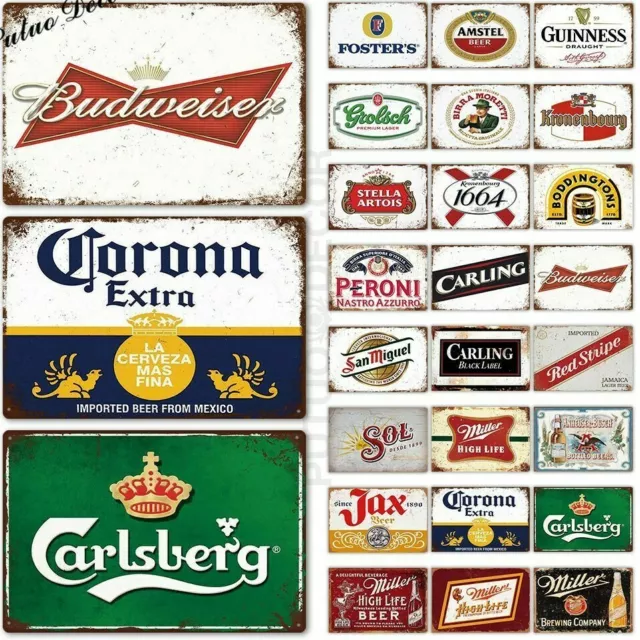 Vintage Beer Metal Wall Decor Sign Retro Plaque Poster Club Home Pub Bar Plate