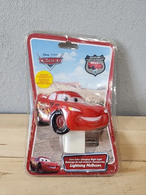 Disney Cars Lightning McQueen Color Changing Night Light Plug-in New In Package