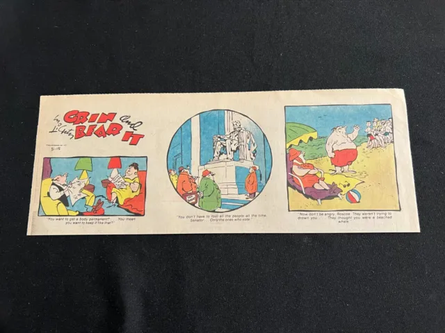 #Q03 GRIN AND BEAR IT by George Lichty Sunday Quarter Page Strip May 15, 1977