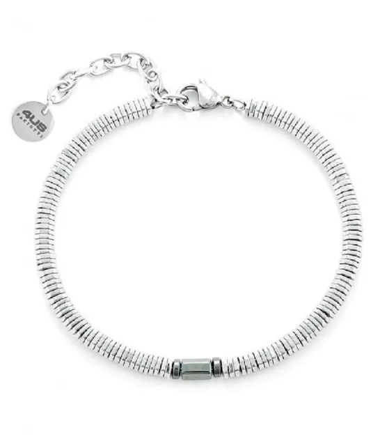 Bracciale STEEL EMATITE BIANCA GRIGIA 4US Cesare Paciotti Uomo