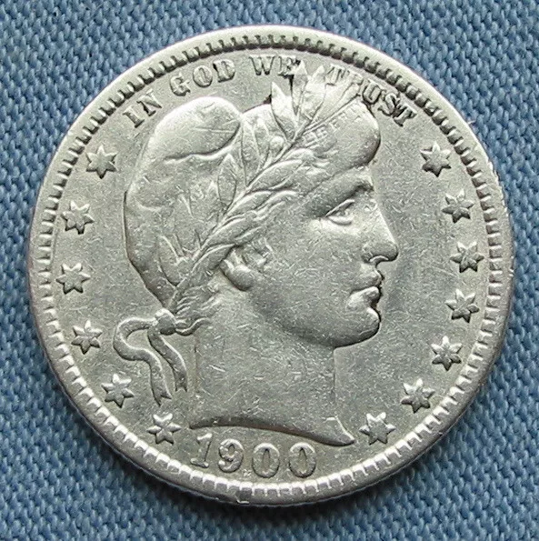 1900 P Barber Quarter - cleaned (25C)