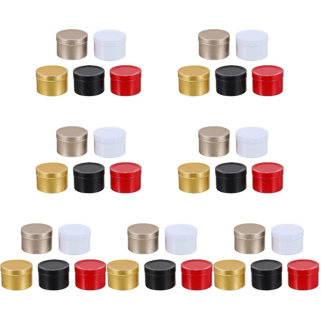 35 Pcs Christmas Candle Jar Biscuit Tin Canister Jars Lids Vintage