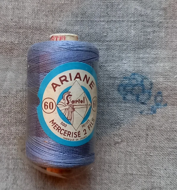 Bobine Fil à Coudre Retors 3 Fils AJAX SARTEL – 500m – Gris Bleu – Couture Main/machine