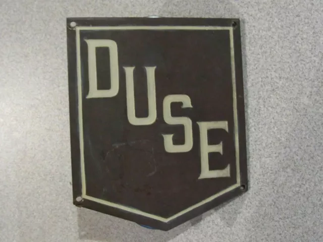 Vintage 1930's? DUSE Radiator Badge Metal Trim Emblem Rare Original Truck Car