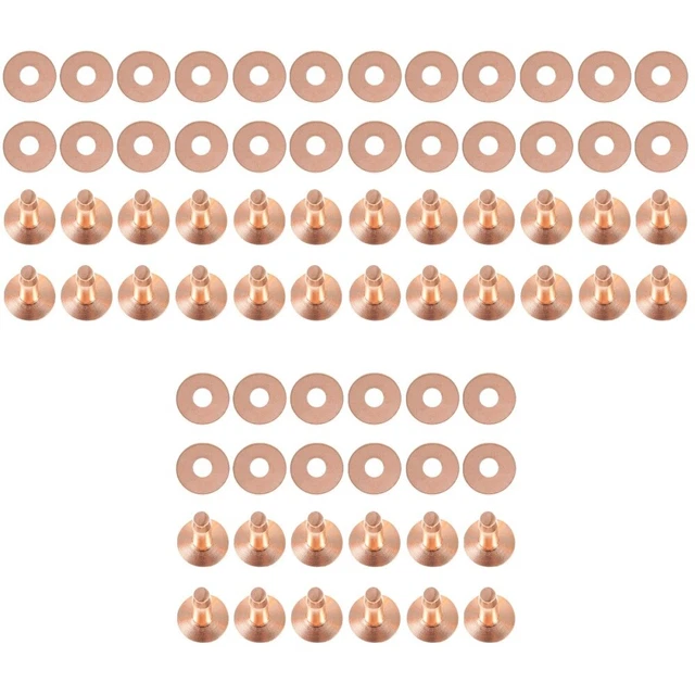 60 juegos hágalo usted mismo juegos de remaches de metal tubular con tachuelas de equipaje (oro rosa)