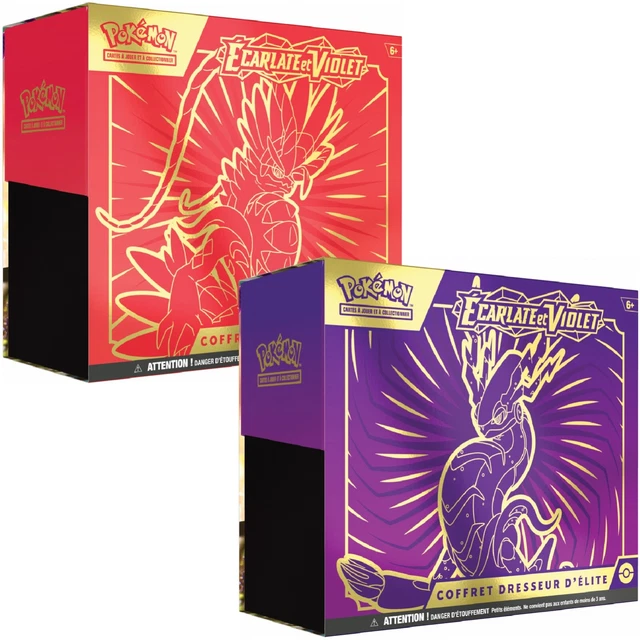 2 Coffrets Dresseur d'Élite Pokémon Écarlate & Violet EV1 Miraidon + Koraidon FR