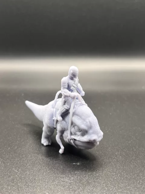"3D Printed Mandalorian riding Blurrg Miniature Figure Collectible Star Wars Art