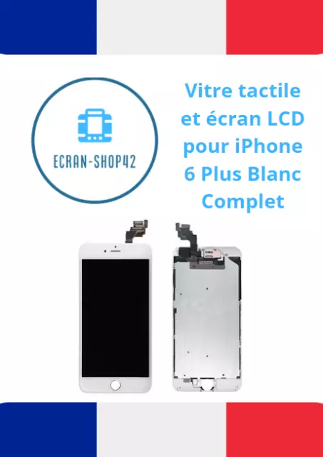 Vitre tactile et Écran LCD compatible pour iPhone 6 Plus Blanc Complet + Outils
