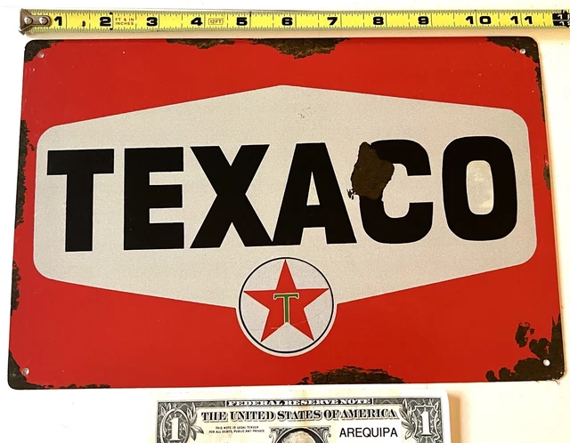 Texaco Service Gas & Oil Metal tin repro Sign station gasoline vintage look Pump