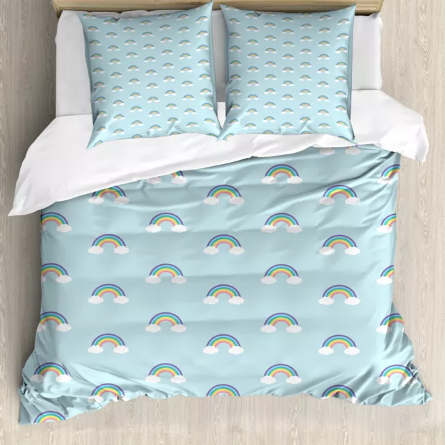 arc en ciel Housse de Couette Nuages ​​simplistes Nursery