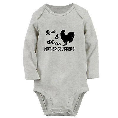 Rise Shine Mother Cluckers Funny Baby Bodysuits Newborn Rompers Infant Jumpsuits