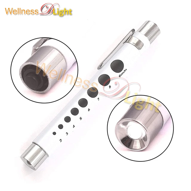 Pen Light with Pupil Gauge Led Penlight for Doctor Nurse Diagnostic White