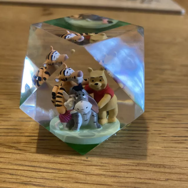 Vintage Disney Winnie The Pooh Friends Perspex  Rare Paperweight