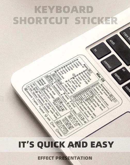 LAPTOP SHORTCUT KEYBOARD Sticker Easy Hotkey Guide For Windows Durable ...