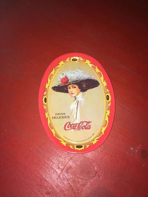 1973 Drink Coca Cola Repro of 1909 Coca Cola Advertisement Small Oval Metal Tray
