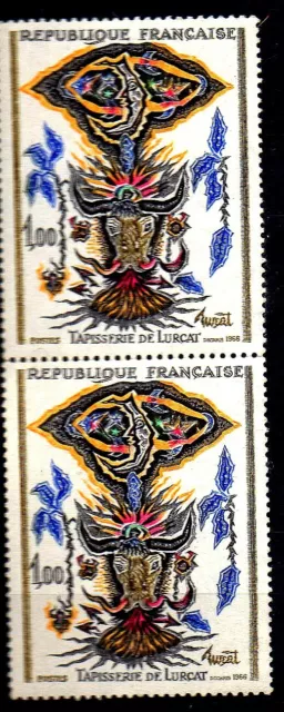 Bande 2 timbres Neuf MNH stamp** France 1966 Tapisserie de Lurcat - N°Yvert 1493