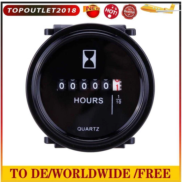 Misuratore ore 12v 24v 36v per motore barca marina 2\"" misuratore impermeabile rotondo